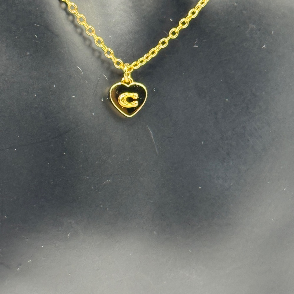 NWT COACH Gold Heart Reversible Charm Necklace - Picture 14 of 15
